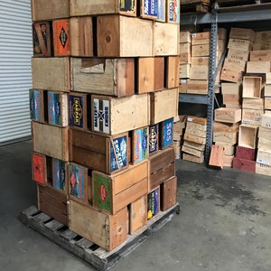 Wood Crates Vintage PEAR boxes WHOLESALE PRICING Hundreds Available image 1