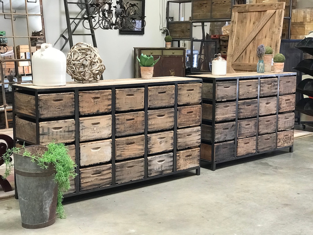 Dresser Console the Crescendo Repurposed Vintage Crates as Drawers and