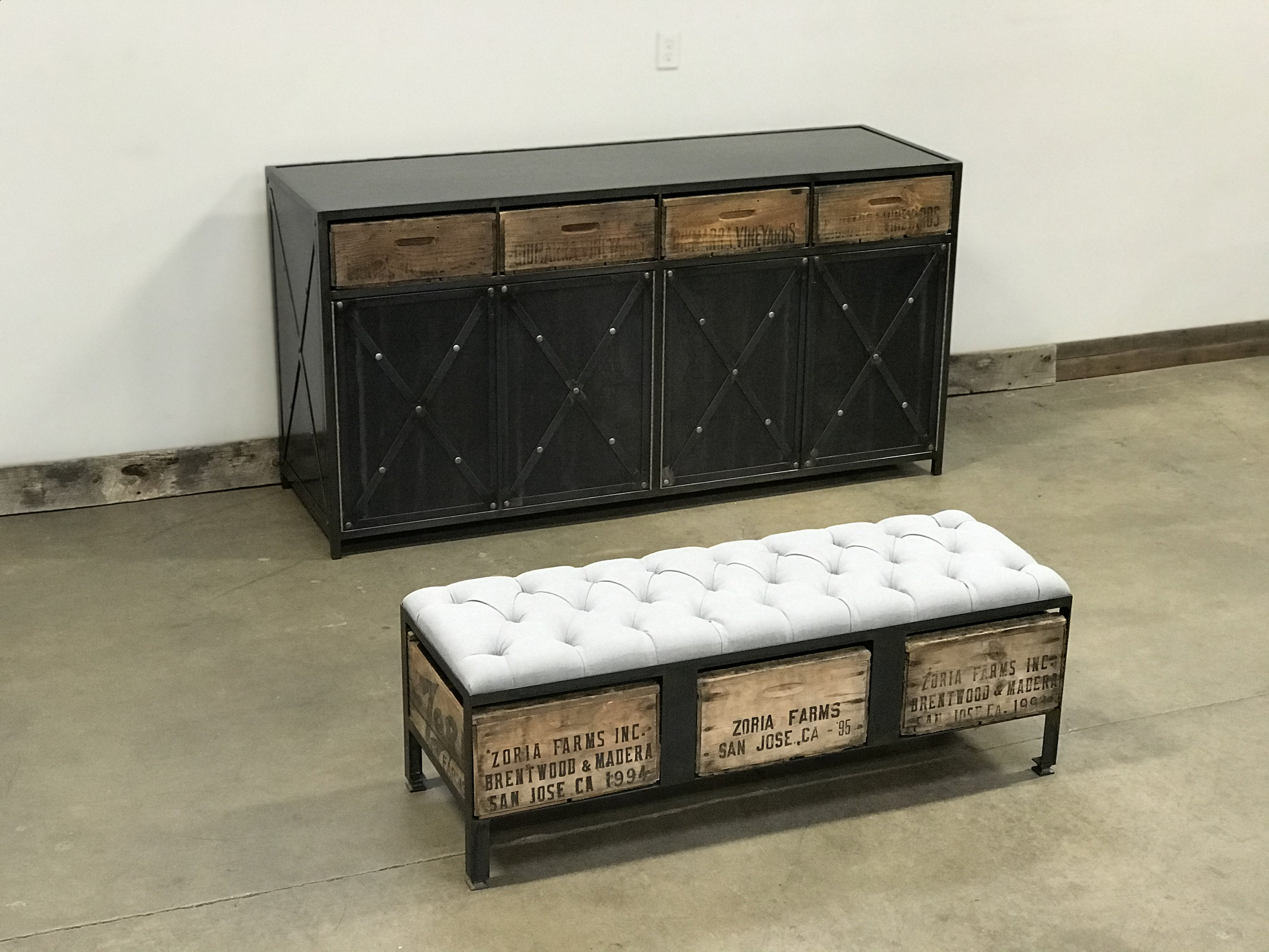 Industrial sale storage ottoman