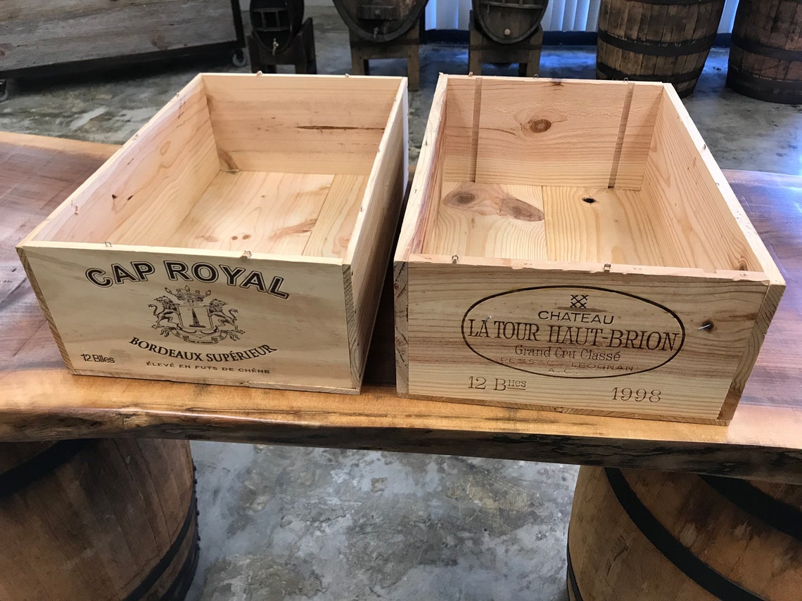 Wine Crate Side Table Reclaimed Barn Wood Accent Table Etsy