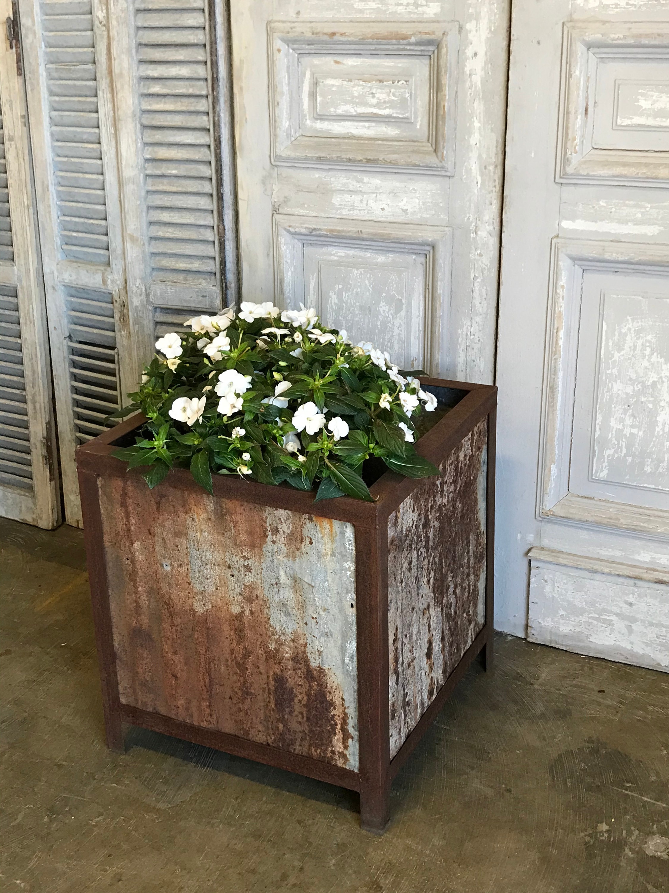 Reclaimed Planter Boxes Vintage Garden Corrugated Metal Etsy