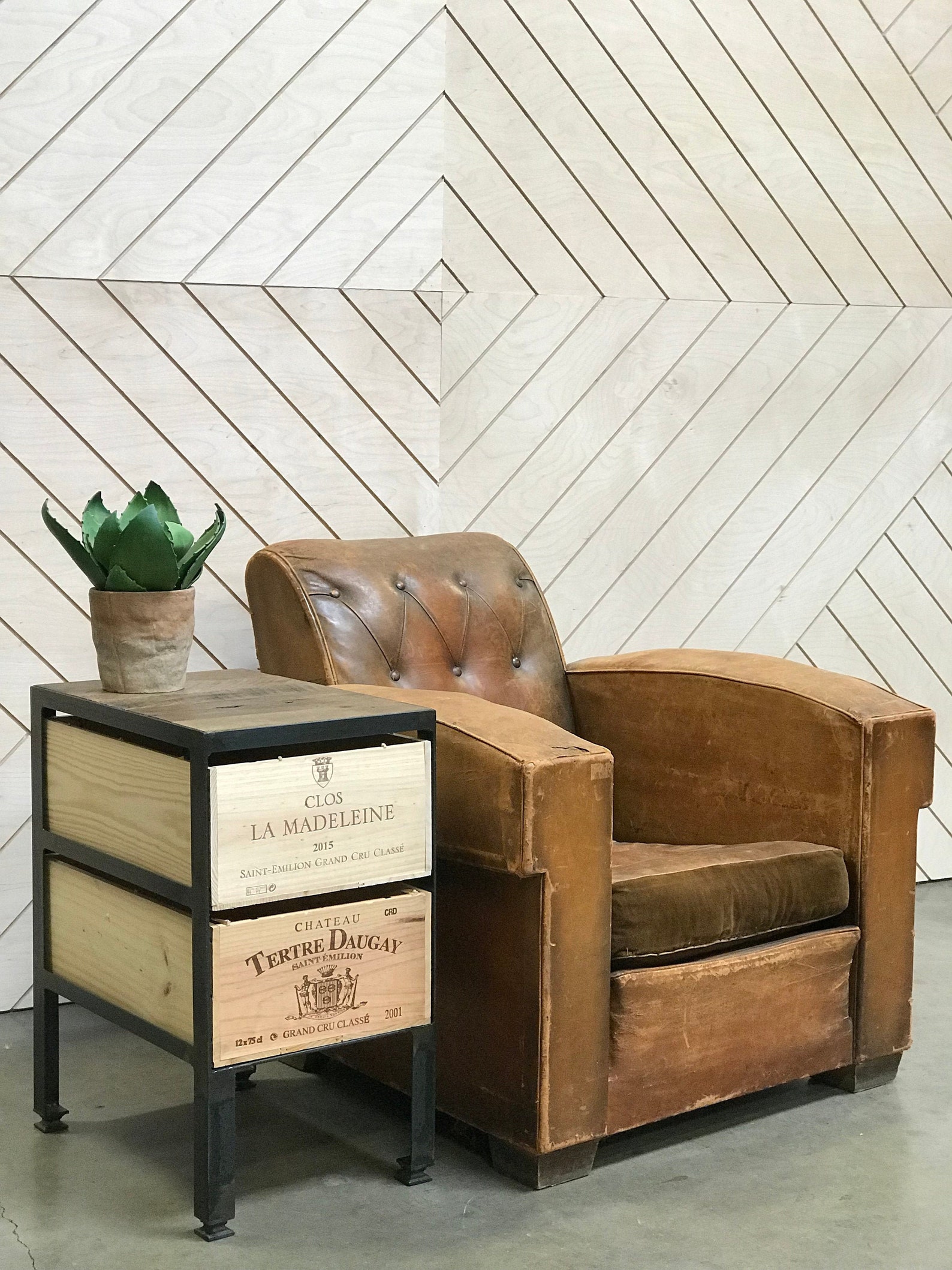 Wine Crate Side Table Reclaimed Barn Wood Accent Table Etsy