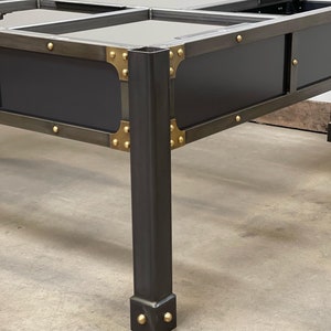 Desk The Regency L Shape Desk with Brass Gussets & Rivets Custom Made Furniture image 7