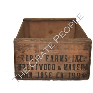 Crate Vintage Wood Crates ZORIA FARMS fruit boxes San Jose Madera Brentwood SPECIAL REQUEST