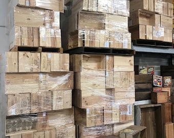 WINE Crate Boxes WHOLESALE \ light colored boxes. Hundreds Available!!