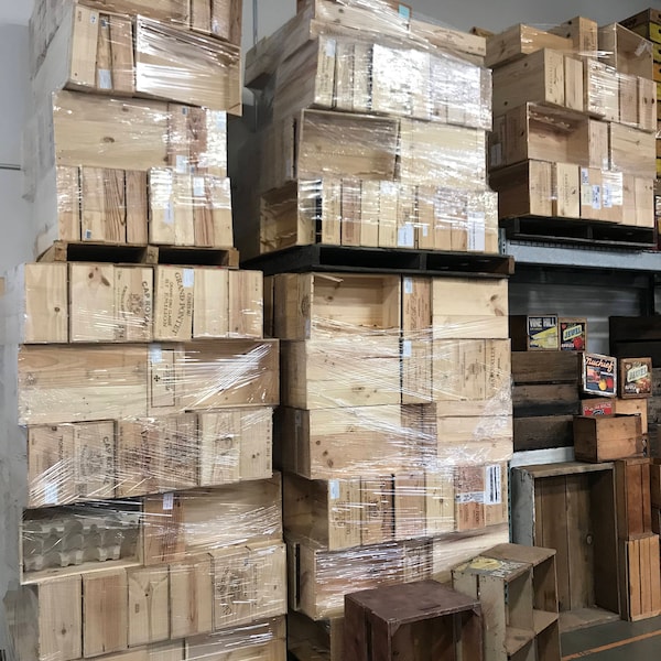 WINE Crate Boxes WHOLESALE \ light colored boxes. Hundreds Available!!