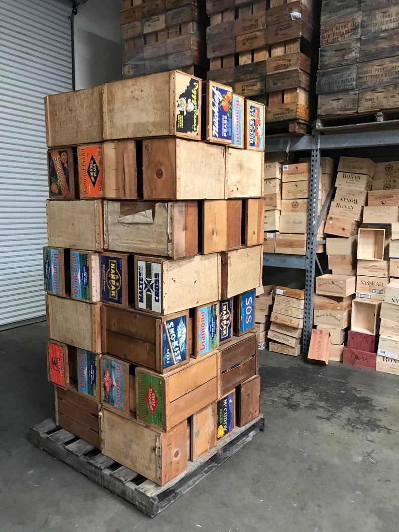 Wood Crates Vintage PEAR boxes WHOLESALE PRICING Hundreds Available image 1