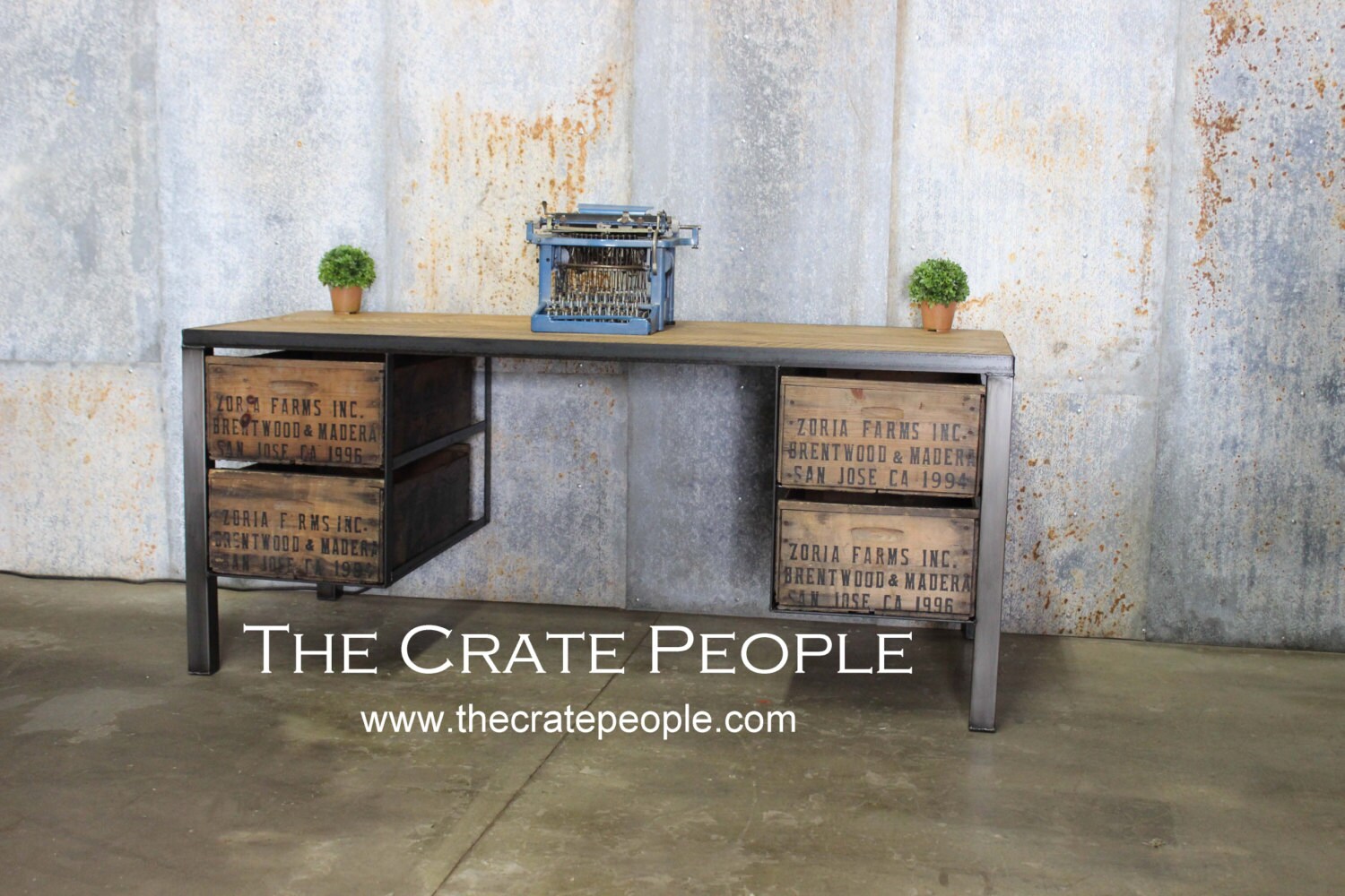 Desk 4 Zoria Crate -- Custom Made Furniture -- Vintage Crates and