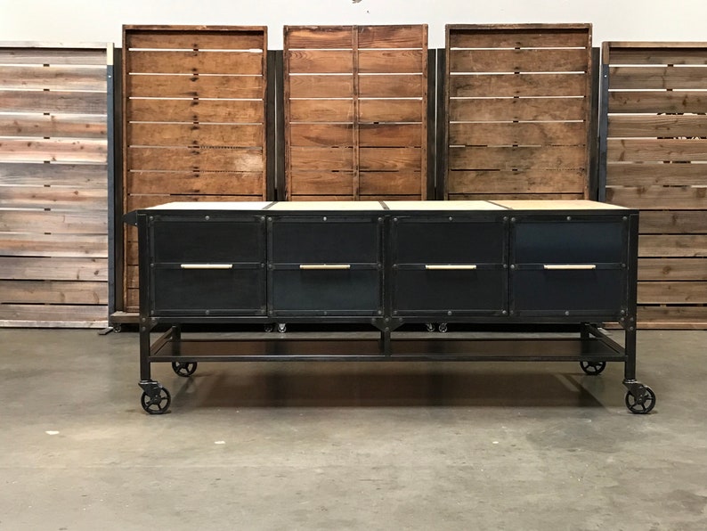 Kitchen Island on Locking Casters The Magnolia Custom Made Etsy