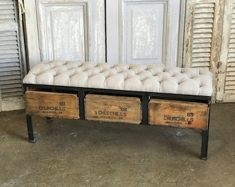 Button Tufted The 14 Crate Bench | Custom Furniture