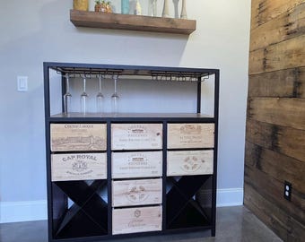 WINE Cellar Console Vintage Wine Box Furniture | Custom Made Designs
