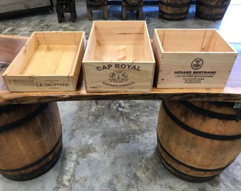 WINE Crates Genuine Wood Crate Wine Bottle Storage Box ships from US