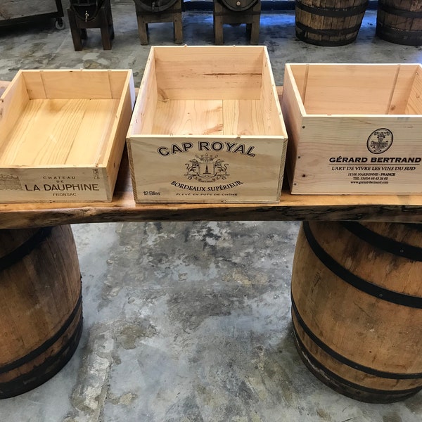 WINE Crates Genuine Wood Crate Wine Bottle Storage Box ships from US