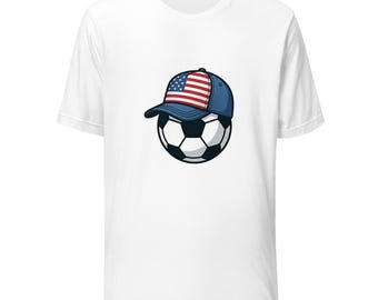 USA Soccer Ball Hat T-Shirt | World Cup 2026 Fan Tee