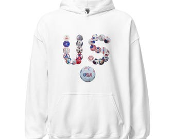 Bluza z kapturem US Soccer Balls | Bluza kibica Pucharu Świata USA | Prezent dla kibica America Soccer