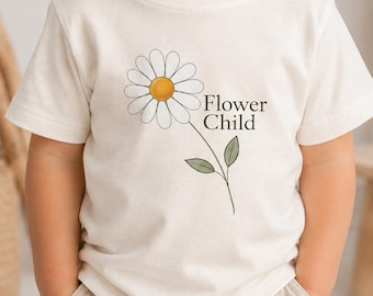Flower Child Toddler Shirt, Daisy Toddler Tee, Boho Kids Shirt, Botanical Toddler Gift, Spring Outfit
