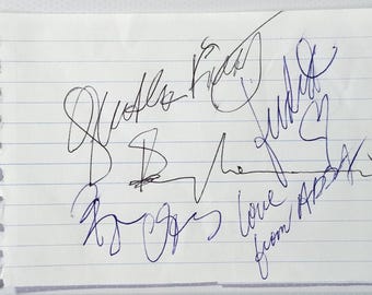 ABBA signed cut FULL BAND ... Frida, Benny, Bjorn, and Agnetha