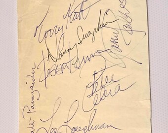 Chicago signed band cut Original Lineup inc Terry Kath signed + Peter Cetera ++