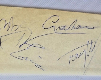 The Hollies Signed cut- Full ORIGINAL band: G.Nash, Clarke, Hicks, Elliot, Haydock