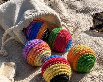 Hacky Sack Set, Dirtbag Hacky Sack, Hacky Sacks, Crochet Footbag, Outdoor Game Toy, Handmade Juggling Ball Gift
