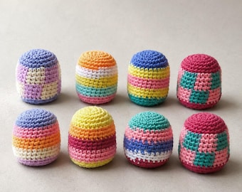 Hacky Sack, Crochet Footbag, Dirtbag Hacky Sack, Hacky Sacks Set, Handmade Rainbow Footbag, Outdoor Game Gift