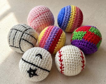 Crochet Hacky Sack, Handmade Footbag Dirtbag Ball, Colorful Cotton 32 Panel Hacky Sacks Outdoor Game Gift