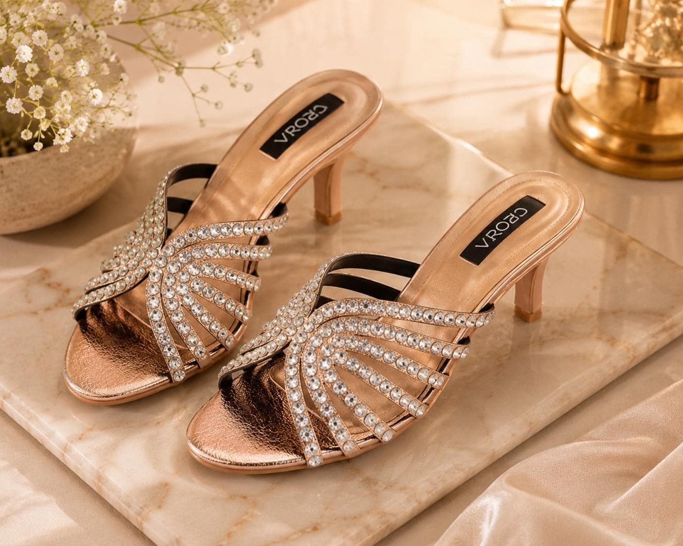 rose gold dress sandals Womens Wedding Luxe Flats