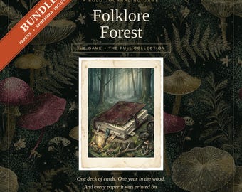 Pack de jeu de rôle de journal intime solo — Jeu Folklore Forest avec papiers de journal intime et éphémères