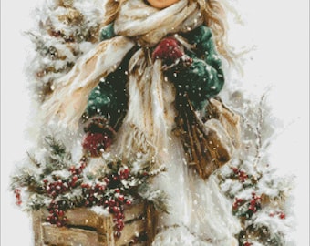 Winter's Storytime  - Counted Cross Stitch Patterns - Printable Chart PDF Format Needlework Embroidery Crafts DIY DMC color