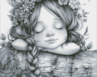 Little Dreamer - Counted Cross Stitch Patterns - Printable Chart PDF Format Needlework Embroidery Crafts DIY DMC color