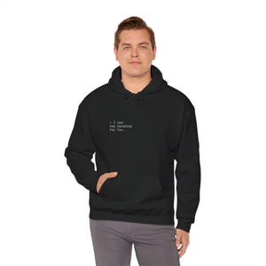 Jag använder terminalen för skojs skull | Programmerare-hoodie, minimalistisk utvecklartröja, Linux-terminaltröja, teknikgåva