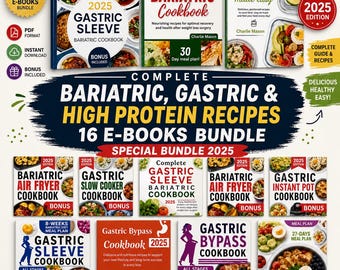 Bariatric, Gastric, Sleeve Recipes | 16 E-Books Bundle (Digital Download)