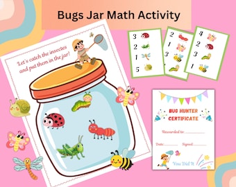 Bug Jar Math Activity | Counting, Number Matching, Insect Game (PDF)