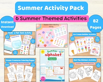 Sommeraktivitätspaket für Kinder | Vorschul-, Elementar Busy-Buch (Digitaler Download)