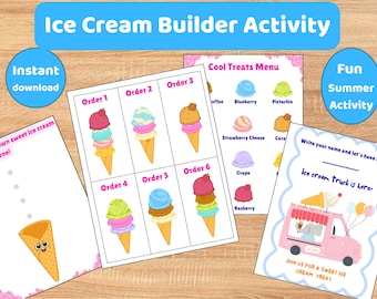 Ice Cream Builder Activity | Preschool Matching Game (PDF Download)
