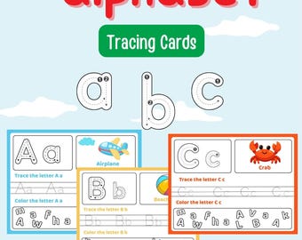 Alphabetkarten Sommer für Kinder | Nachverfolgung des Alphabets | Färbung Aktivitäten | ABC lernen Printable