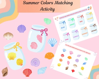 Seashells Colors Matching Activity for Preschoolers (Printable)
