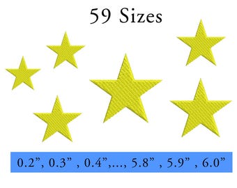 Diseño de bordado de mini estrella con puntada de relleno básica. Diseños de bordado de patrón de estrella rellena.
