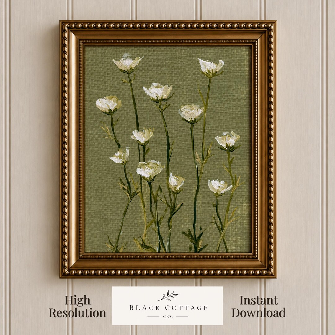 Wildflower Botanical Print | Vintage Cottagecore Floral Wall Art ...