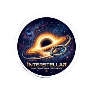 Interstellar Black Hole Kiss-Cut Stickers | Space Sci-Fi Sticker