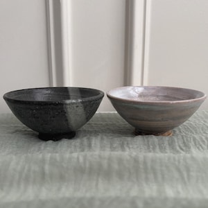 Signed Studio Pottery Bowl Set | Handmade Stoneware Pair | Rustic Wabi Sabi Decor
