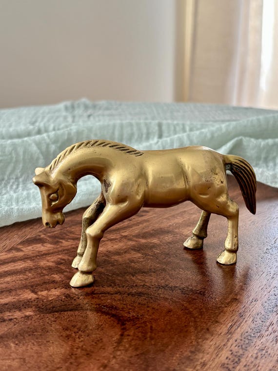 Vintage 1960’s Brass Horse Figurine | Mid Century Modern Decor | MCM Statue