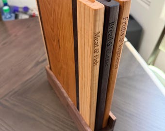 Book Inspired Hardwood Trio, Cutting Board Collection, Library Style Walnut Cherry Maple, Chopping Board Set, Kitchen Decor, Housewarming