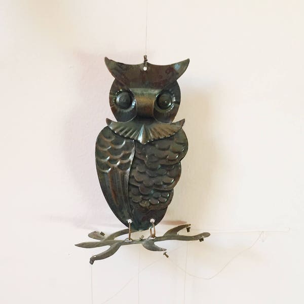 Vintage Metall Eule Windspiel
