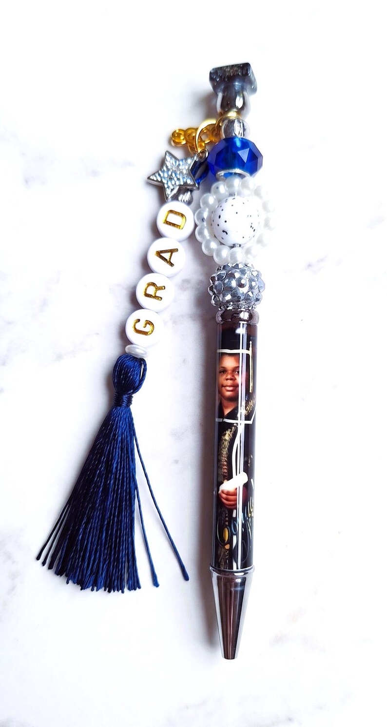 Custom Beaded Photo Graduation Pen With Tassel Charm - Etsy