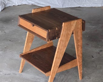 Bedside Table - Handcrafted Walnut and Cherry