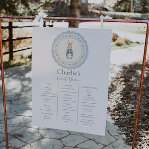 Peter Rabbit First Birthday Milestone Board - Some Bunny is Turning One (DIGITAL DOWNLOAD)