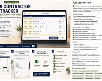 1099 Contractor Tracker & Onboarding Checklist (Excel, PDF)