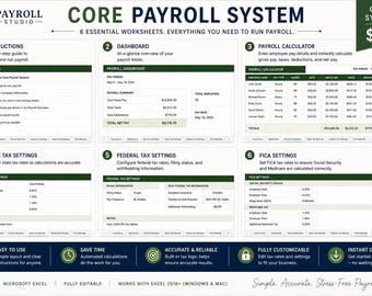 Excel Payroll Calculator | Small Business Tax & FICA Spreadsheet (Digital Download)