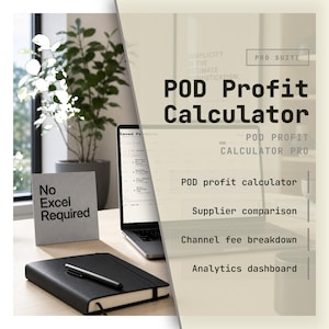 POD Profit Calculator — Etsy, Shopify, Printify, Printful Fees (HTML File)